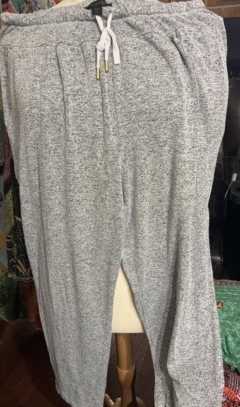 Donna Karan Sleepwear Pants Womens XL Gray Heather Long Pants Lounge Drawstring